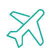 A green airplane with the letters x and cross.