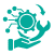 A green pixel art picture of a person holding something.