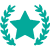 A star with a wreath in the middle of it.