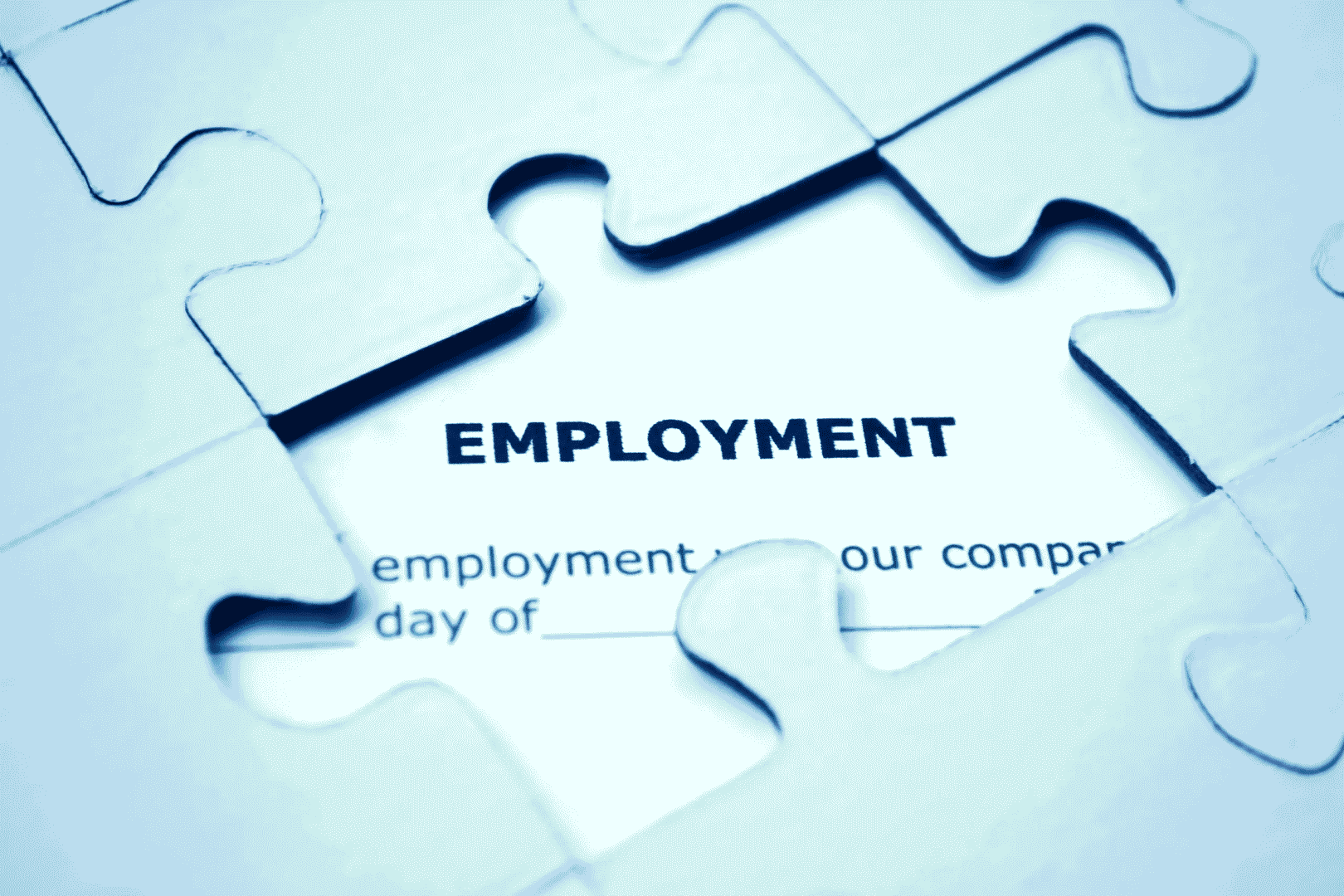 A piece of paper that says employment on it.